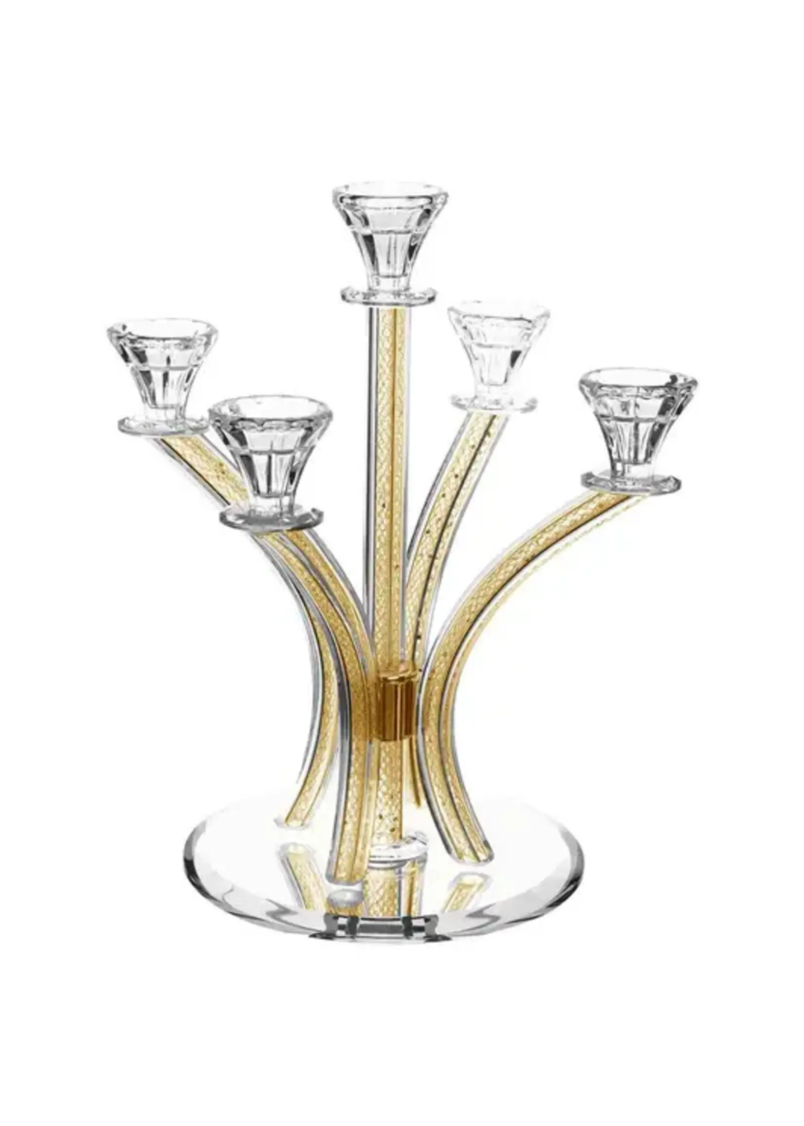 CANDELABRA GOLD MESH 5 BRANCHES