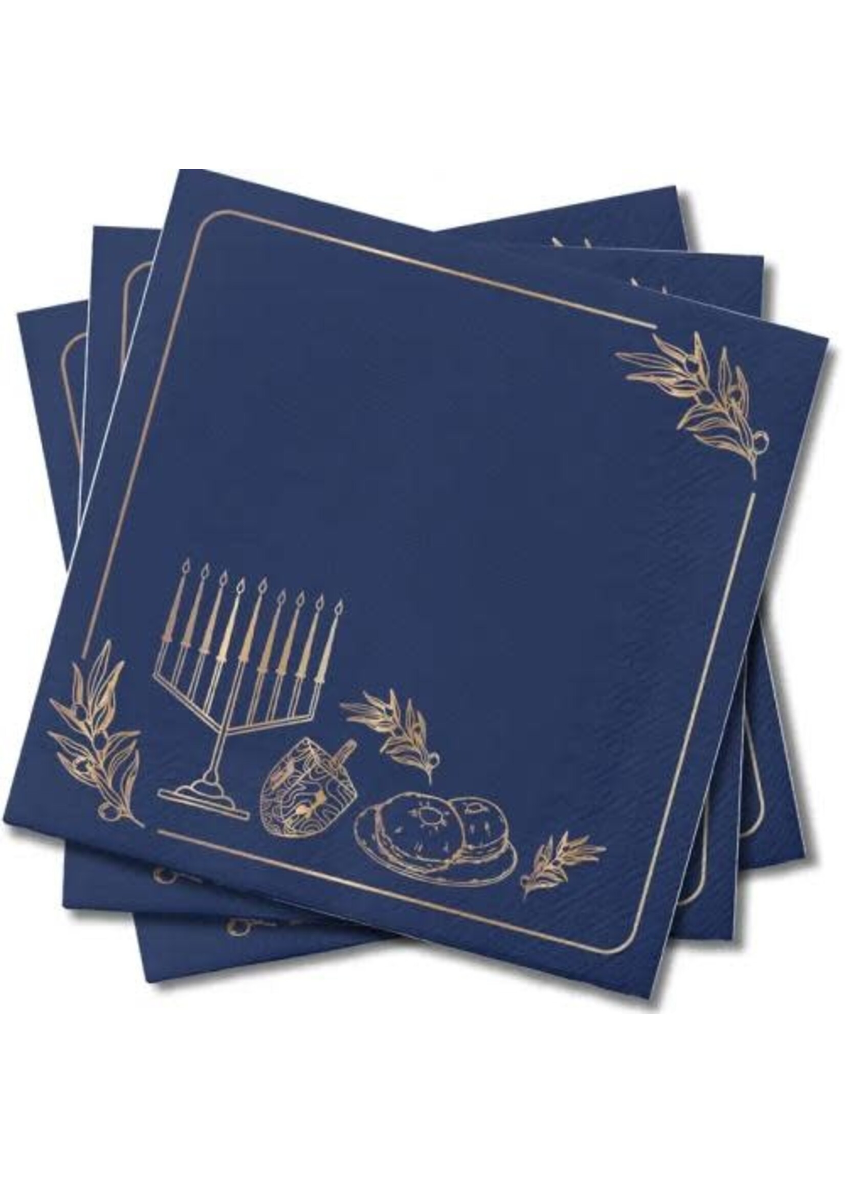 CHANUKAH NAPKINS  NAVY & GOLD