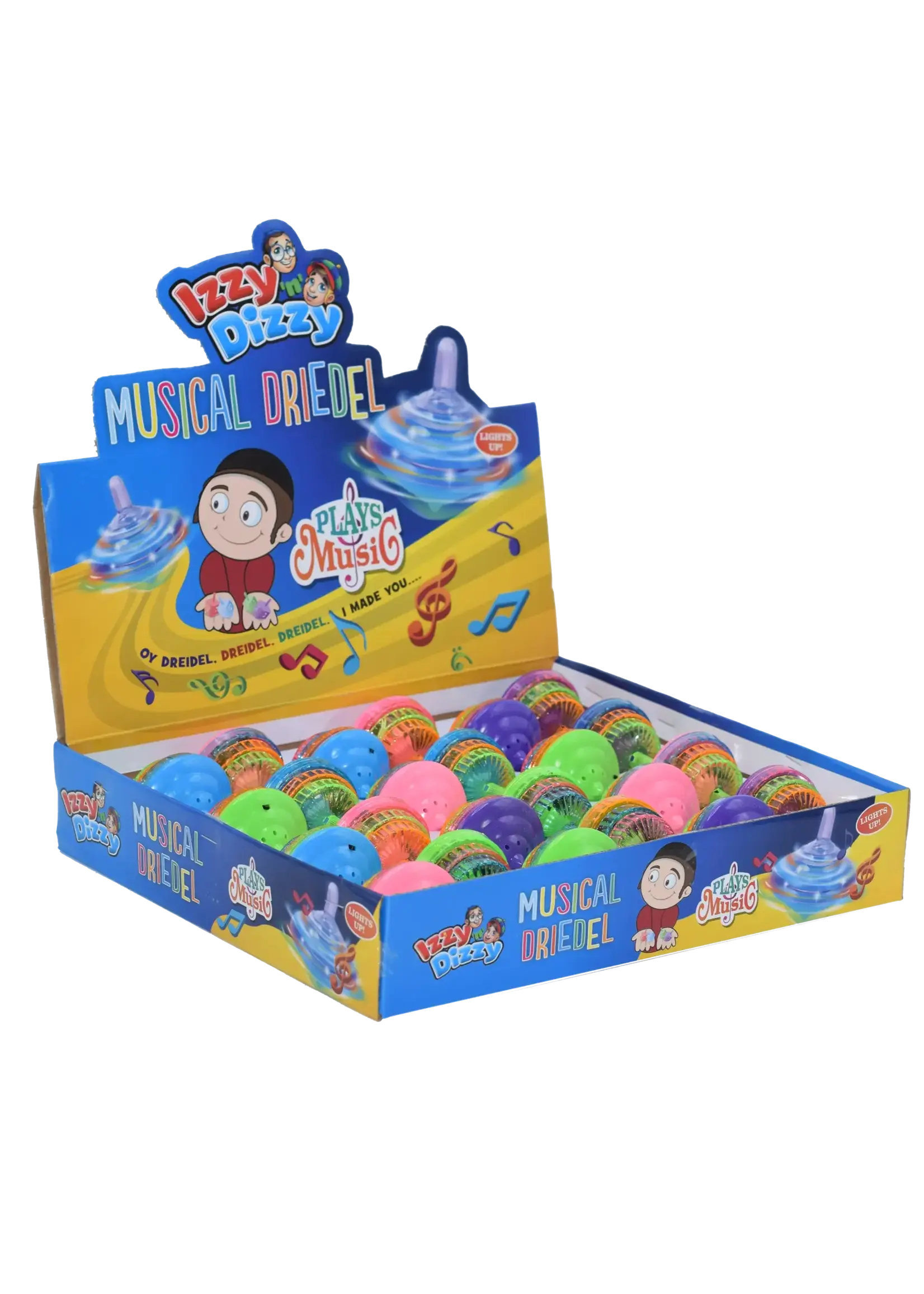 MUSICAL LIGHT UP  DREIDELS - ASSORTED COLORS