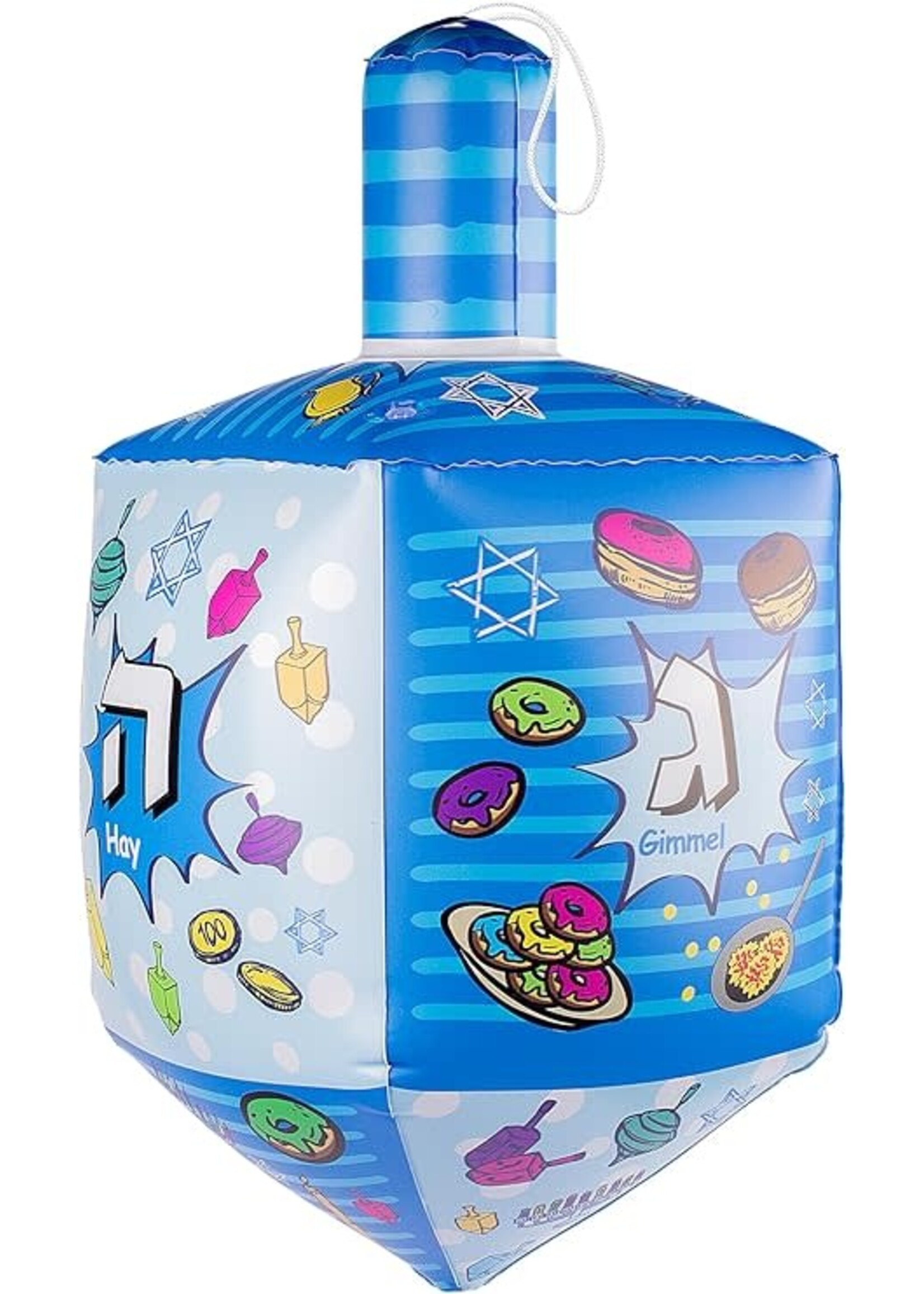 INFLATABLE DREIDEL - BLUE WHITE