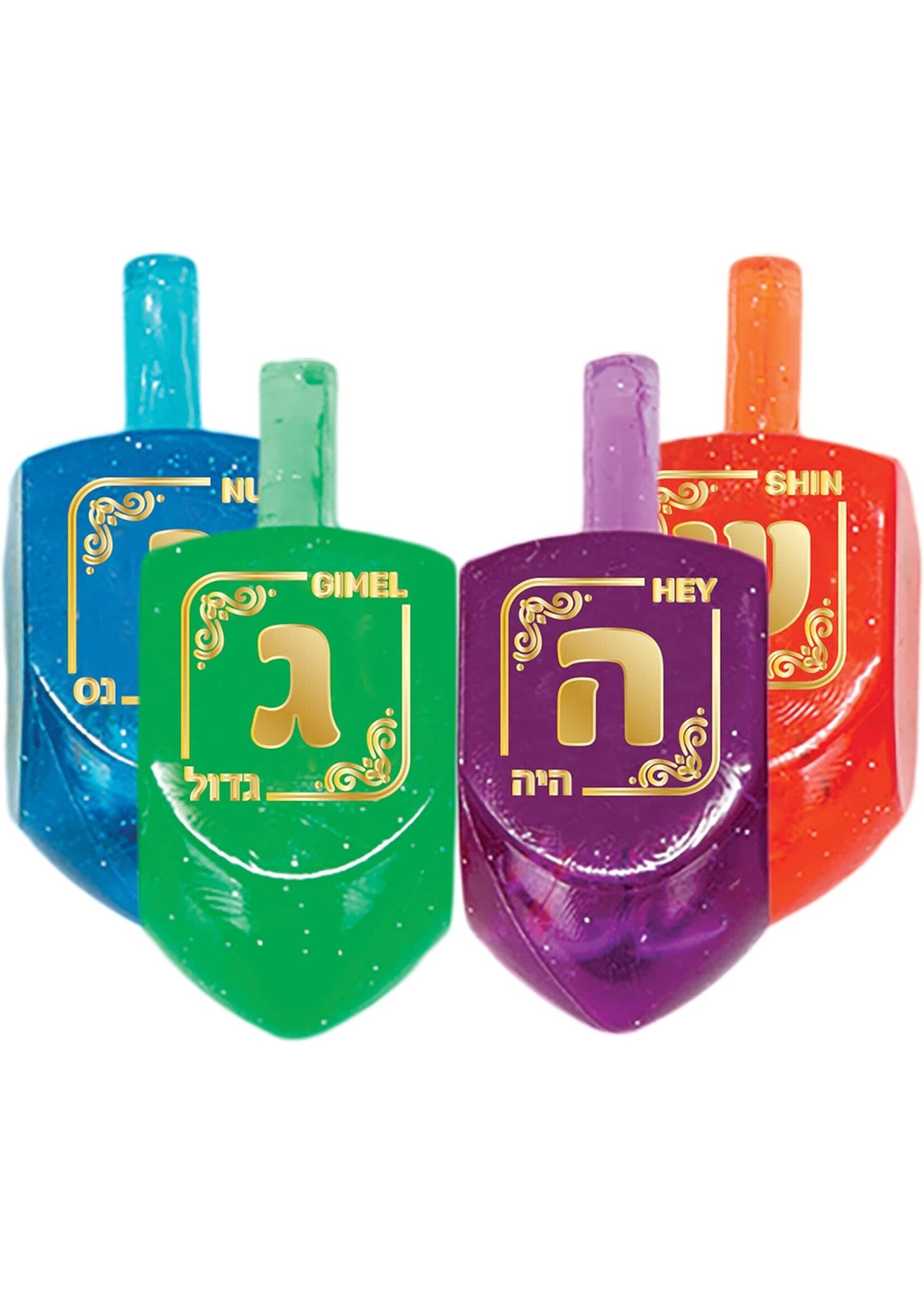 DREIDEL COLORFUL LUCITE 10 PACK