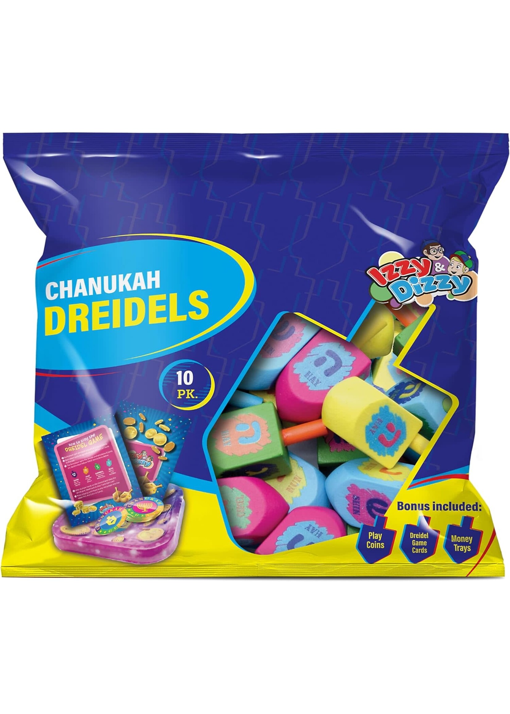 DREIDEL COLORFUL WOOD 10 PACK