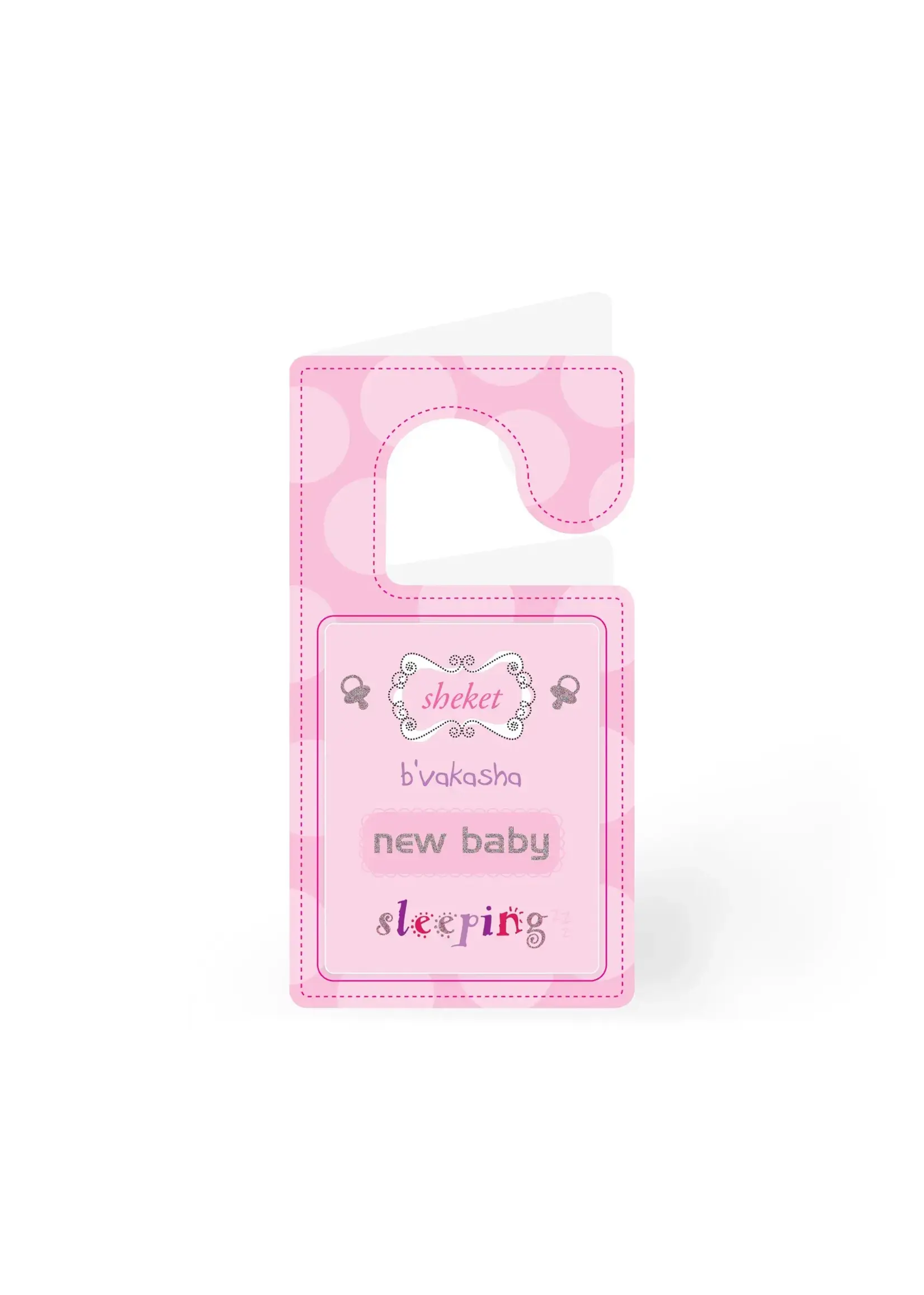 BABY GIRL PINK  DOOR HANGER GREETING CARD