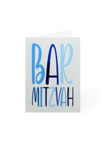 BAR MITZAH BLUE LETTERING GREETING CARD