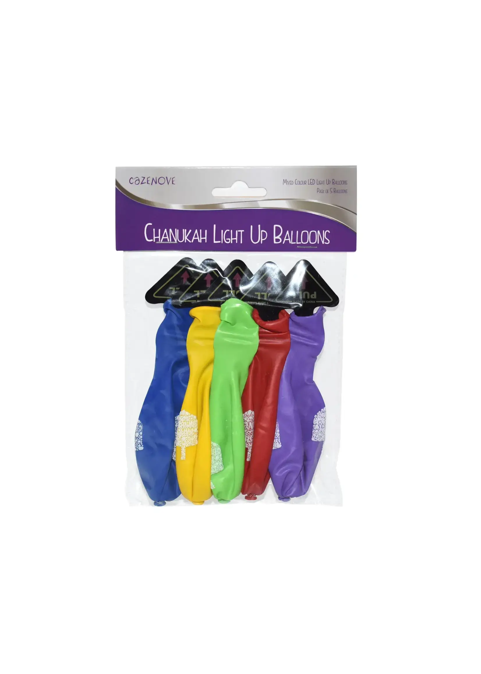 CHANUKAH LED BALLOONS - 5 PACK