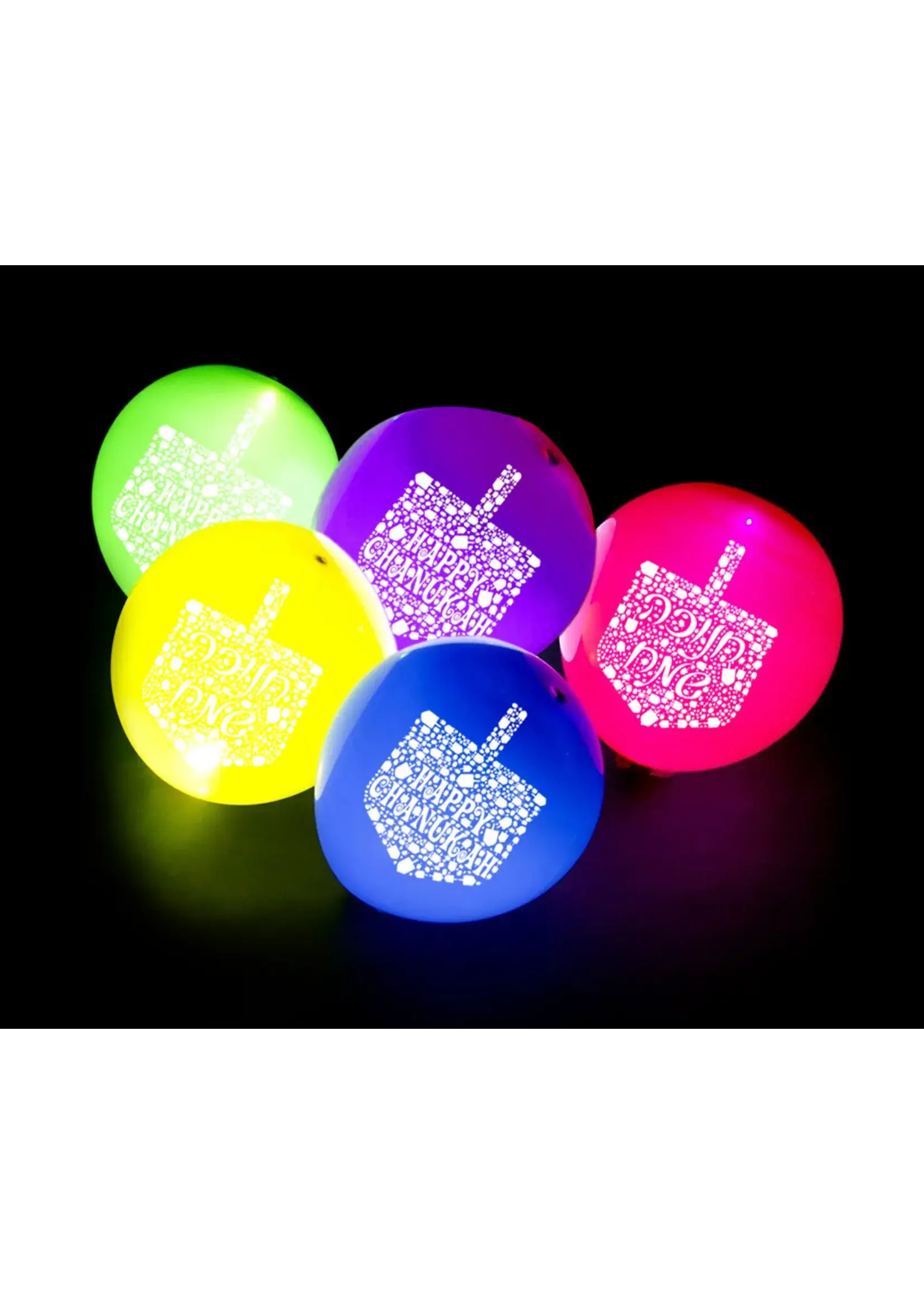 CHANUKAH LED BALLOONS - 5 PACK