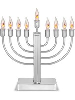 MENORAH ELECTRIC SILVERPLATED WITH FLICKERING BULBS