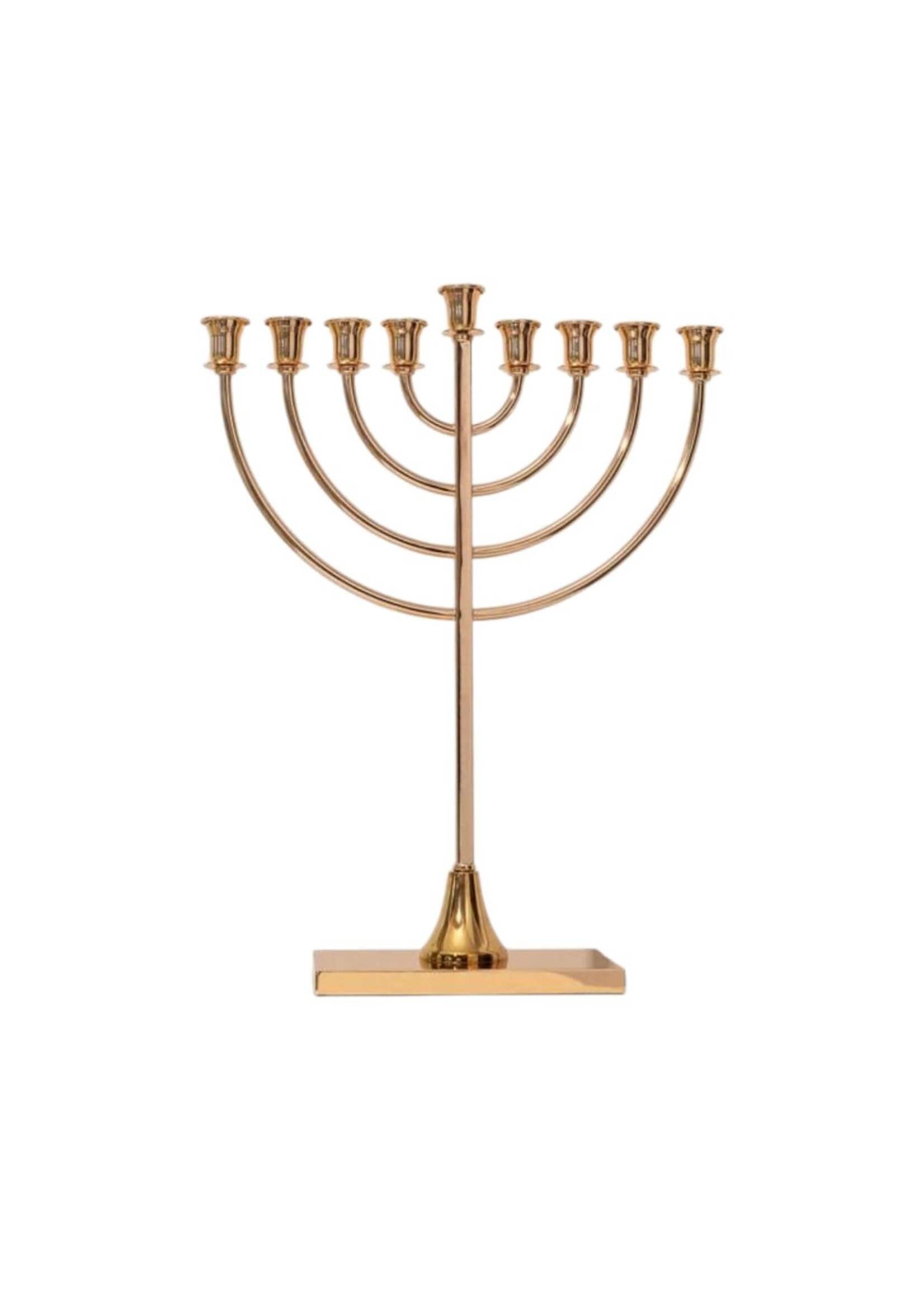 MENORAH CLASSIC GOLD PLATE 17" RECTANGLE BASE