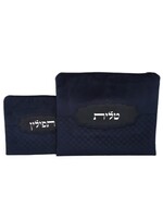TALIT & TEFILLIN BAG SET NAVY PREMIUM  VELVET DIAMOND EMBROIDERY