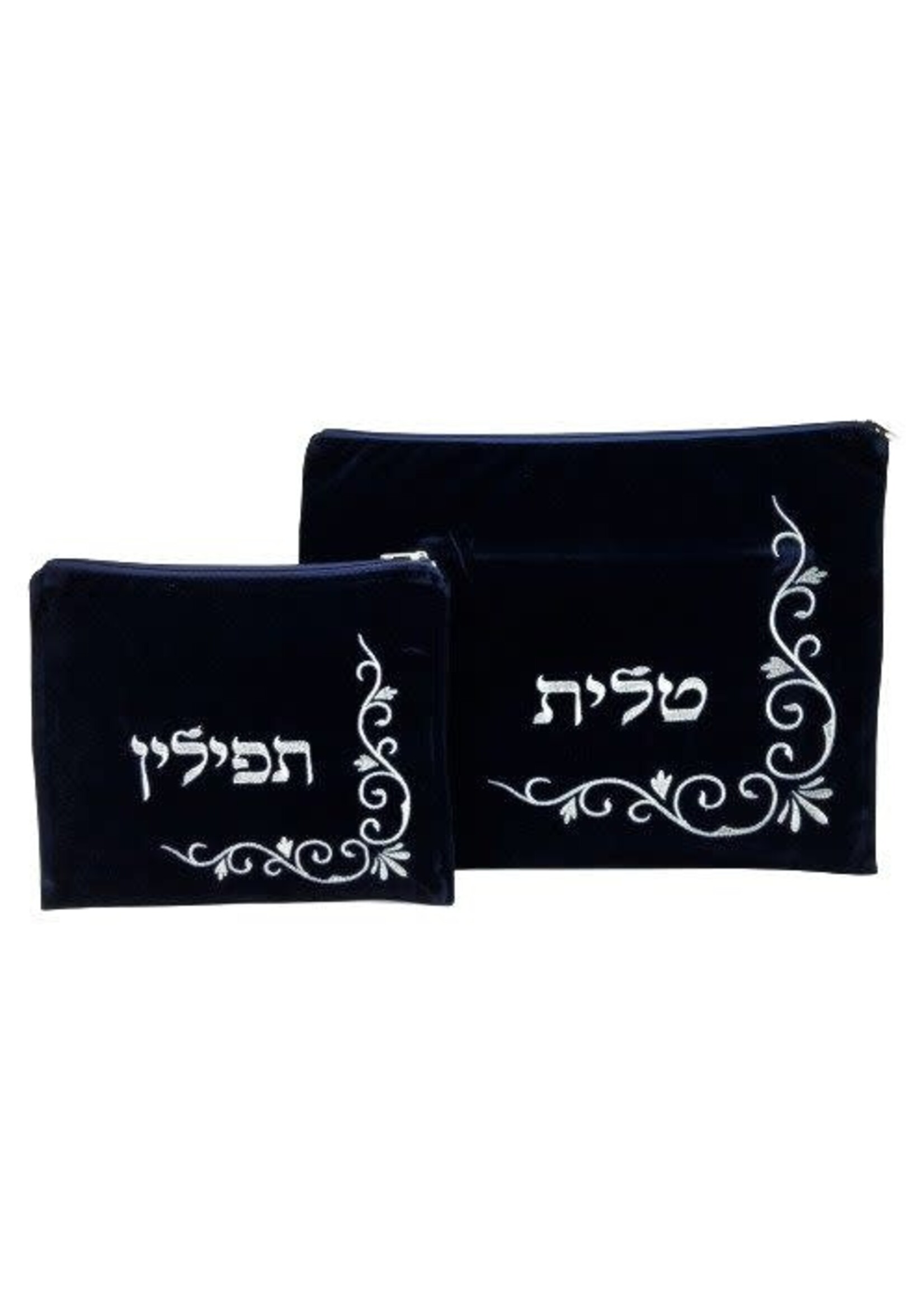 TALIT & TEFILLIN BAG SET NAVY VELVET RUBICON DESIGN