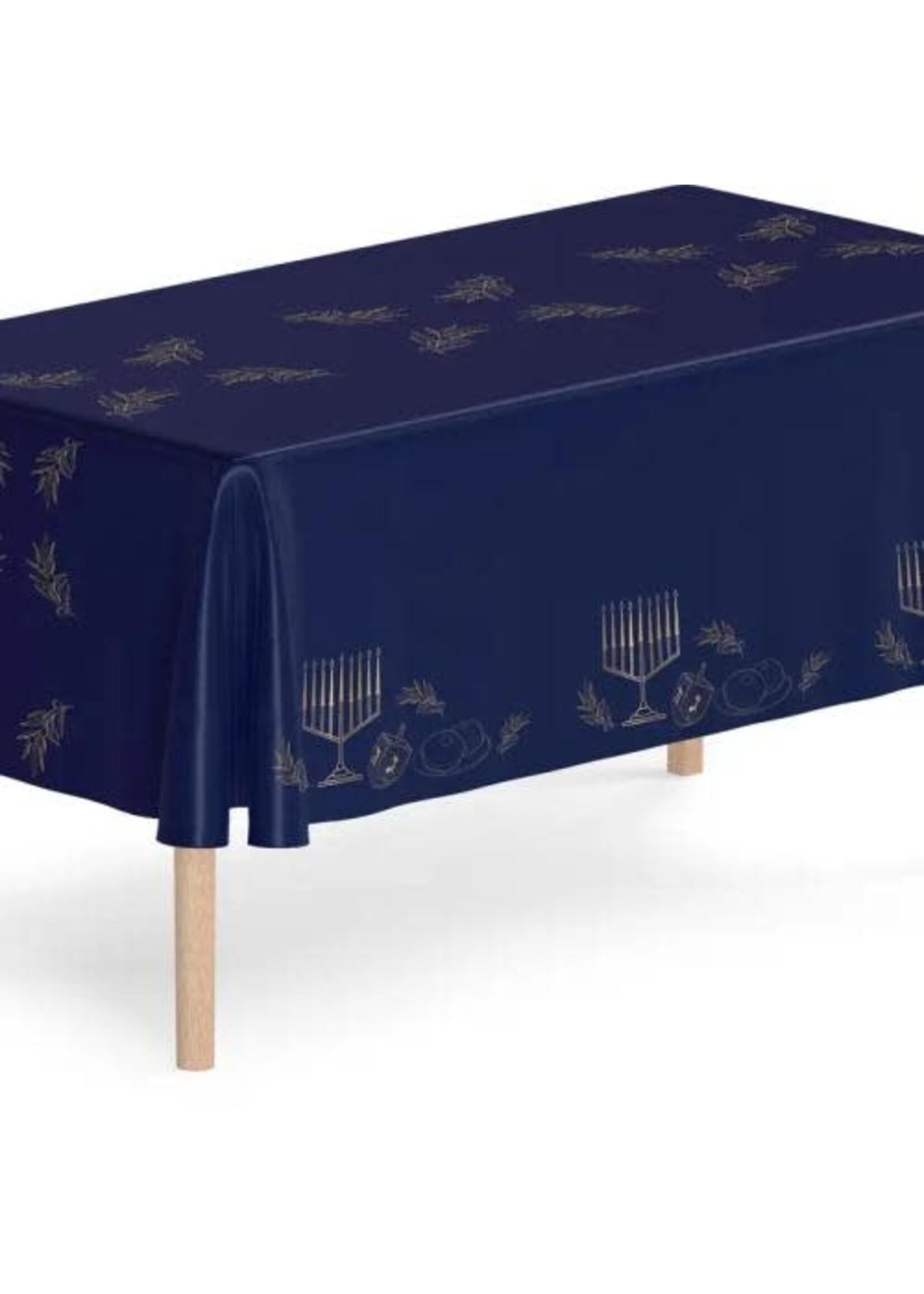 CHANUKAH TABLE CLOTH NAVY & GOLD