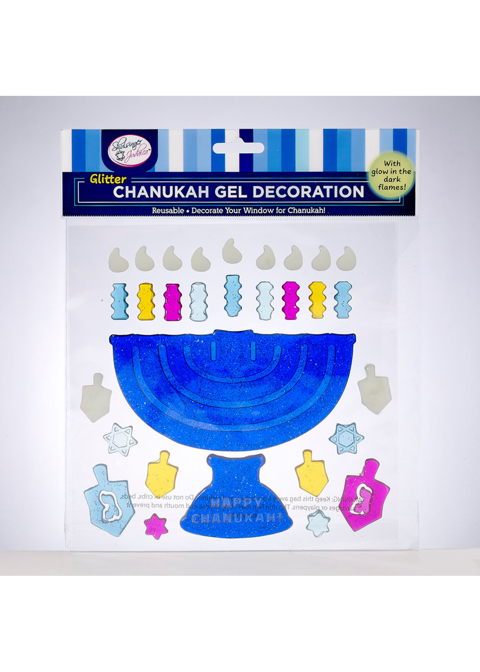 HAPPY CHANUKAH WINDOW GEL MENORAH