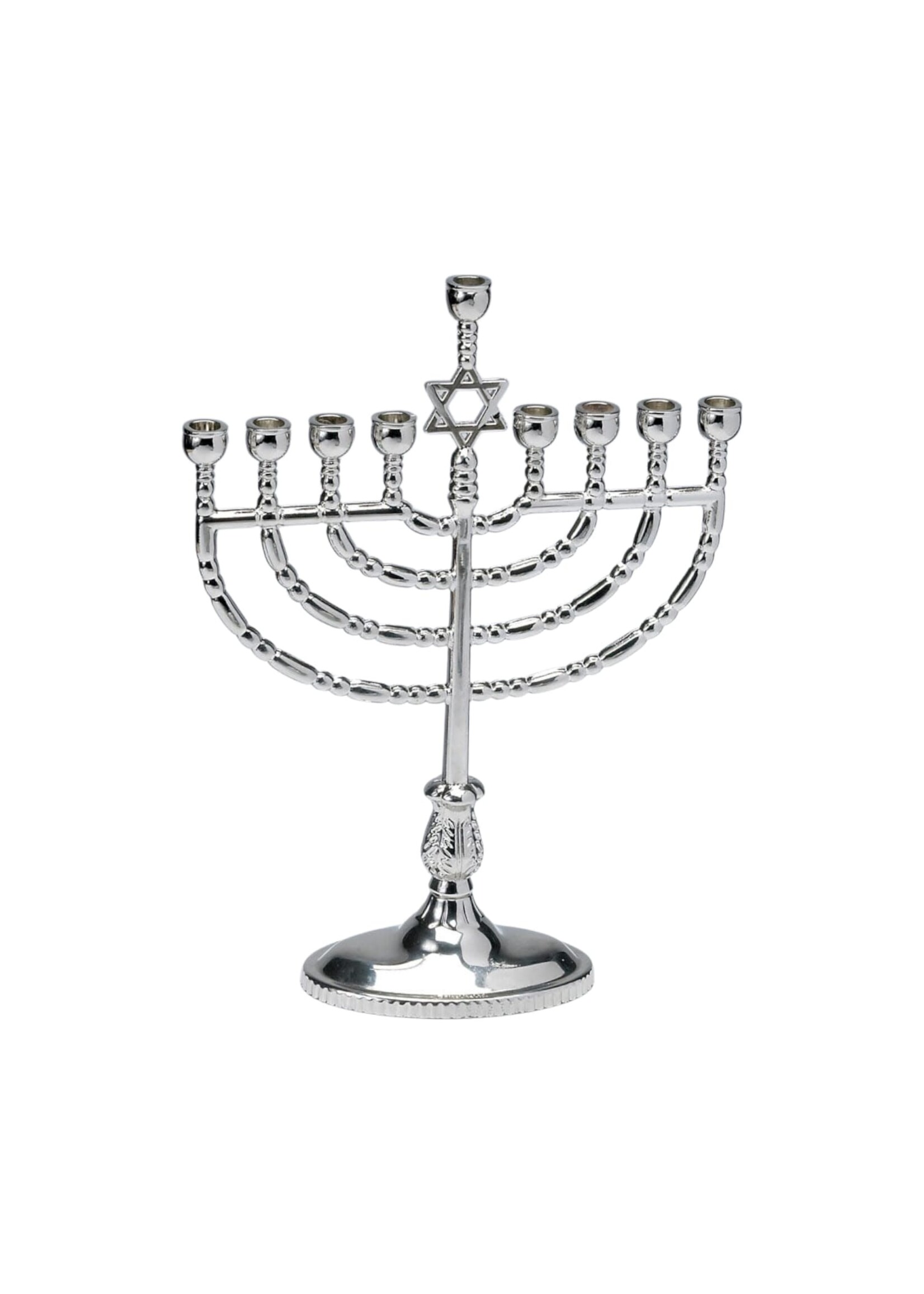 MENORAH STAR OF DAVID SILVER TONED