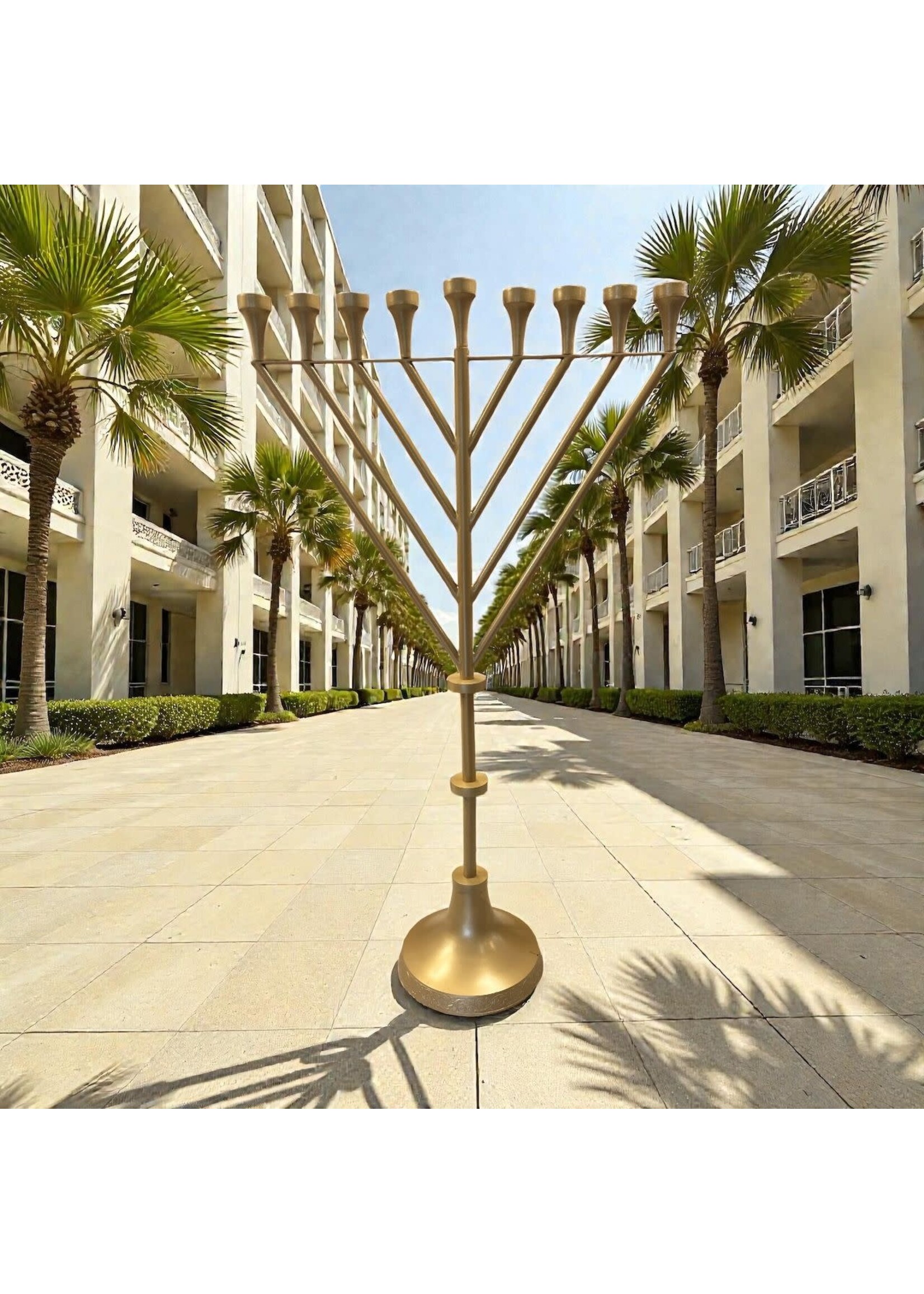 MENORAH RAMBAM GOLD - 6 FEET TALL