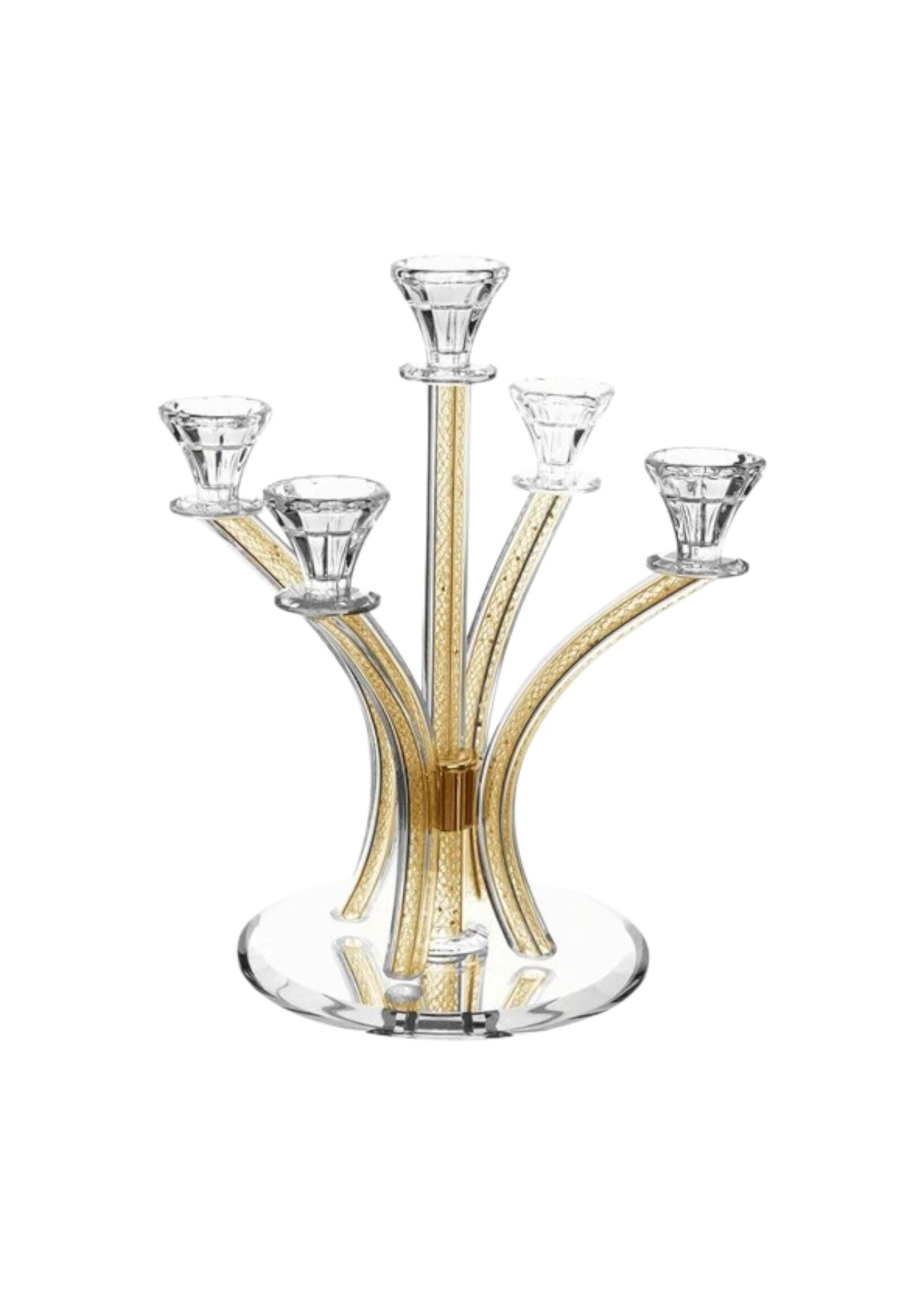 CANDELABRA GOLD MESH 5 BRANCHES