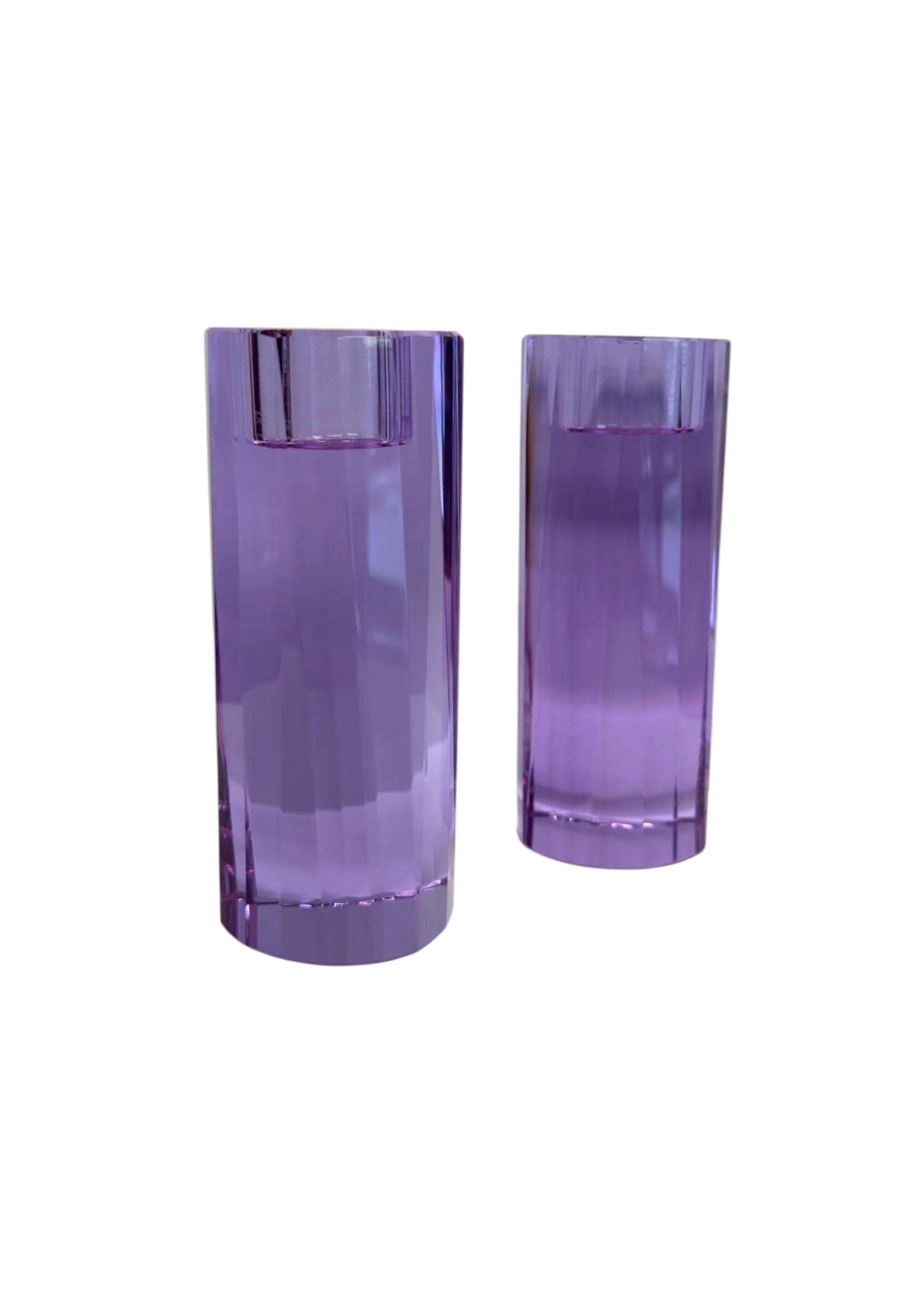 CANDLESTICKS LAVANDER CRYSTAL