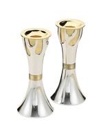 CANDLESTICKS TREE OF LIFE SILVER & GOLD PLATED 6"