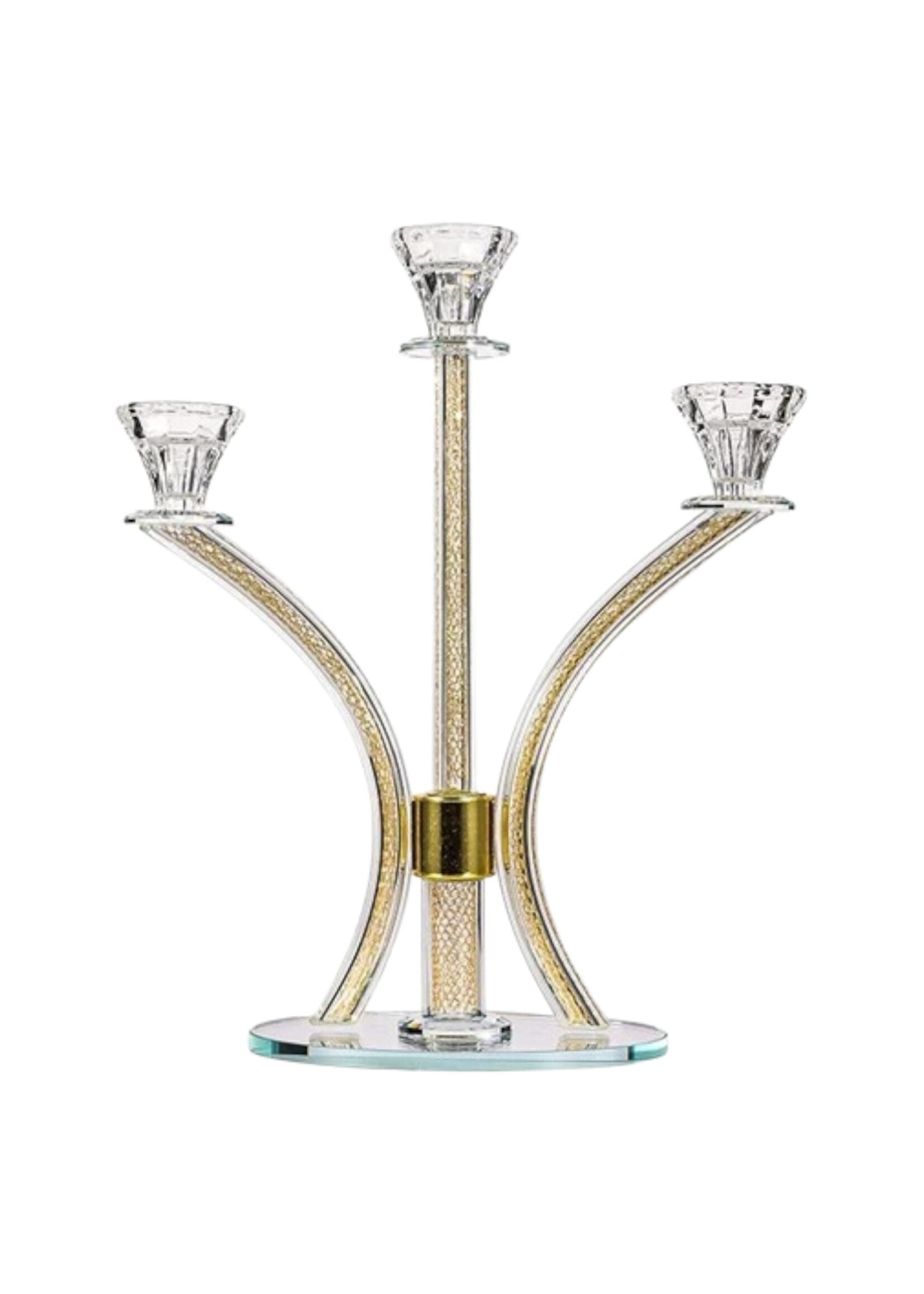 CANDELABRA GOLD MESH 3 BRANCHES