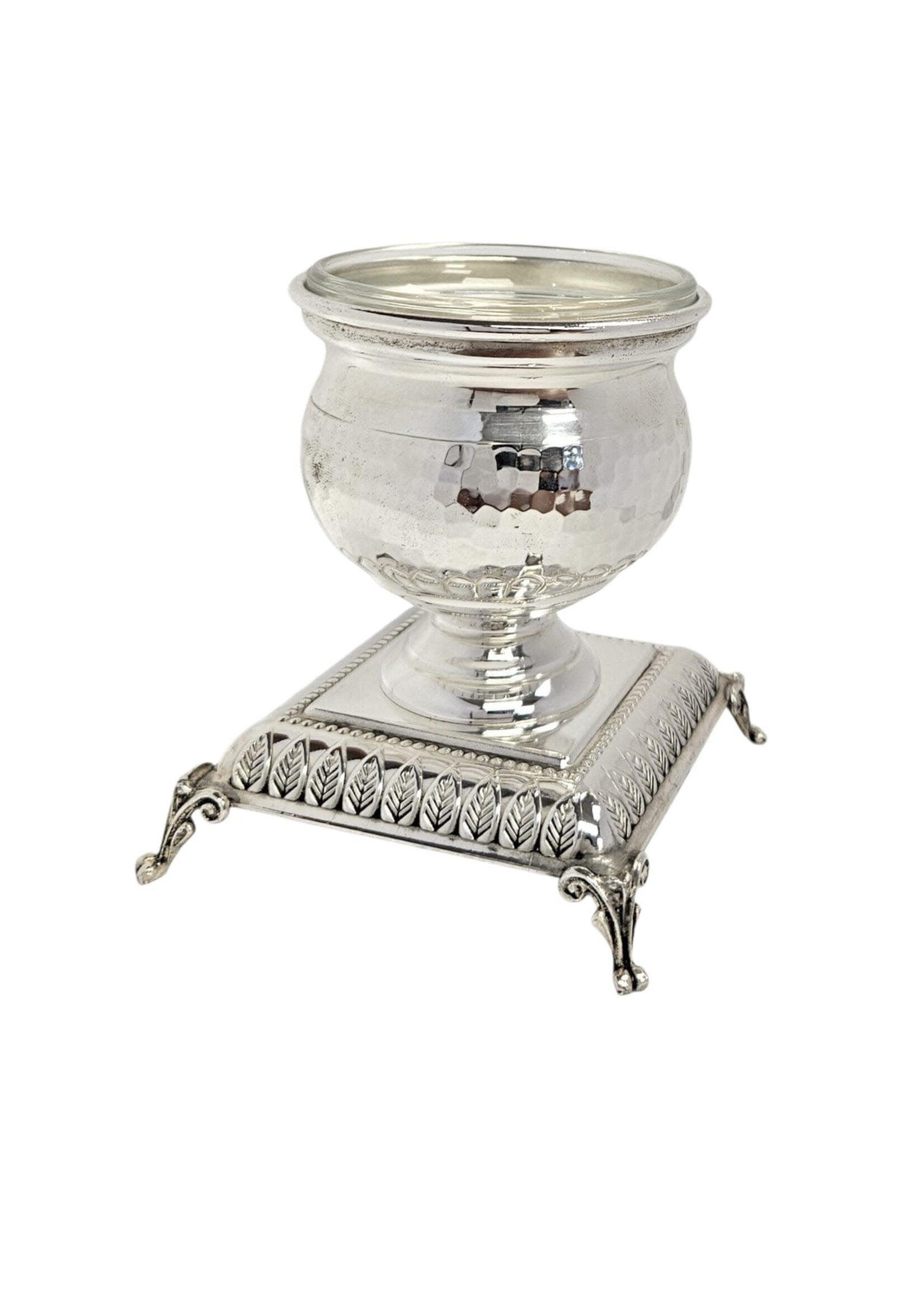 SALT DISH SILVER DIPPED LEAVES DESIGN