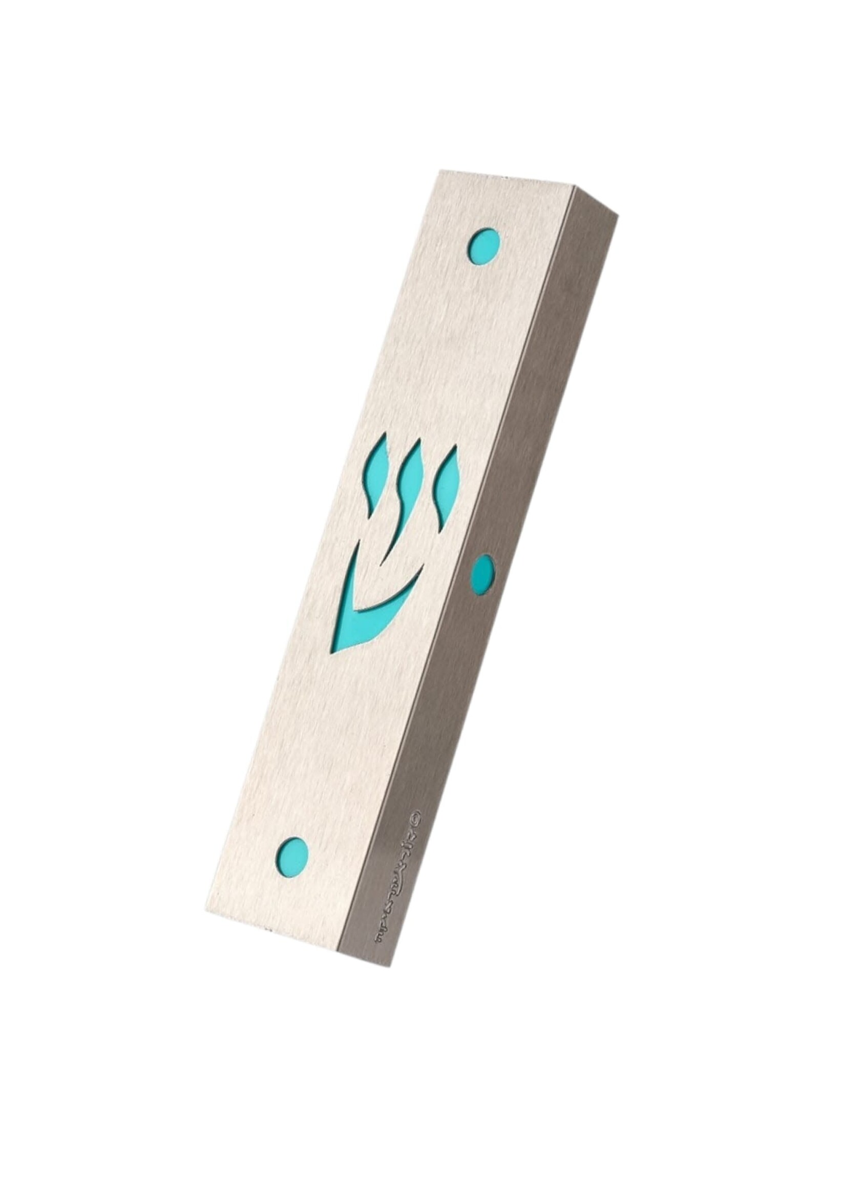 MEZUZAH LASER CUT SHIN TURQUOISE