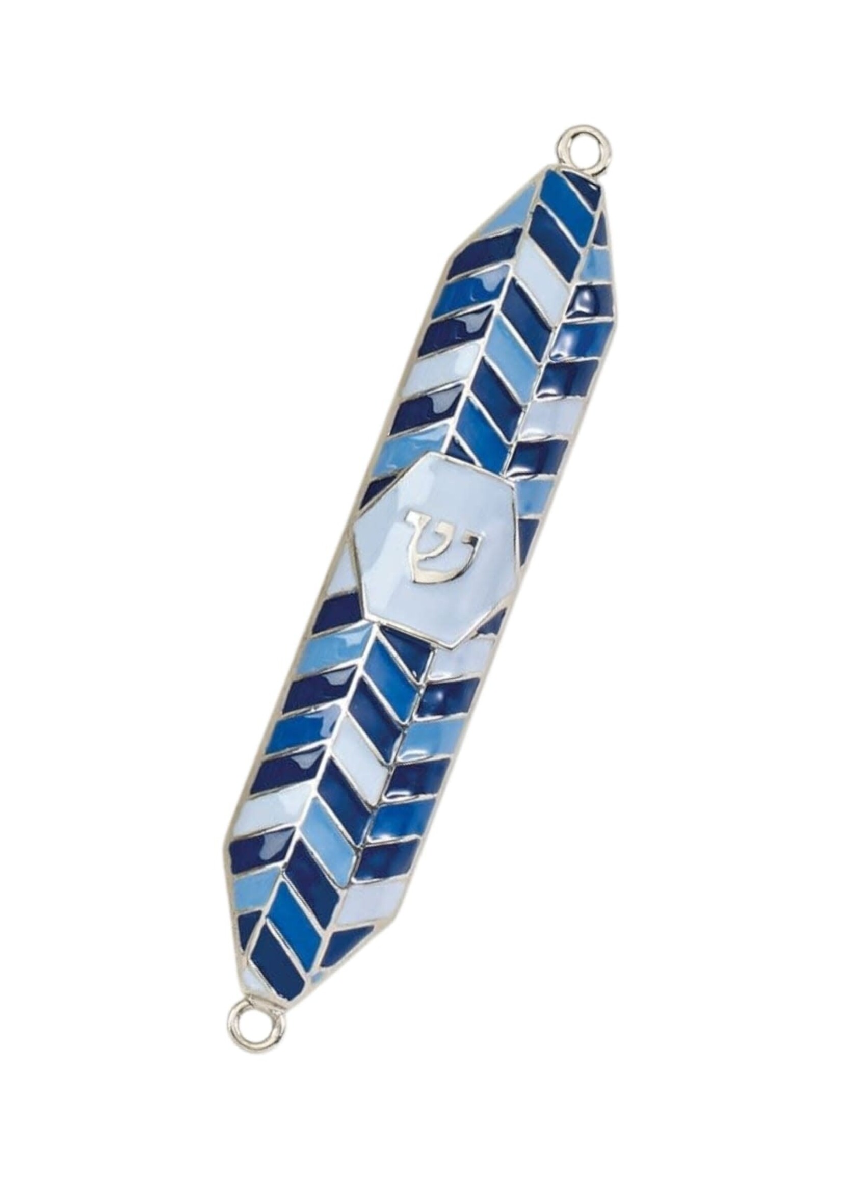 MEZUZAH  GEOMETRIC BLUE