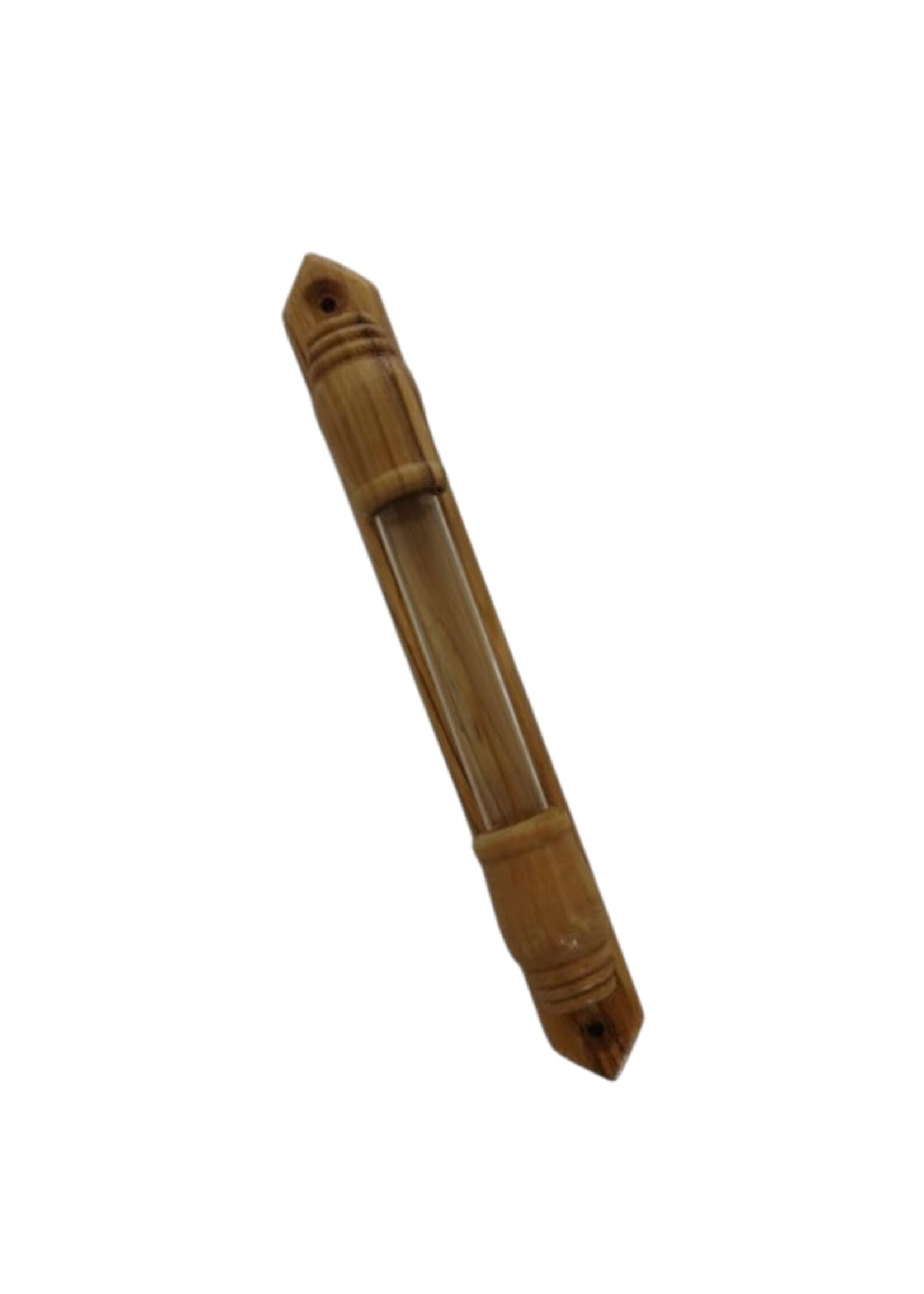 MEZUZAH WOOD WITH GLASS TUBE - 12CM