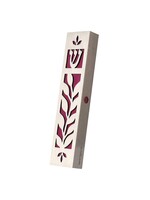 MEZUZAH LASER CUT BRANCH -BURGUNDY