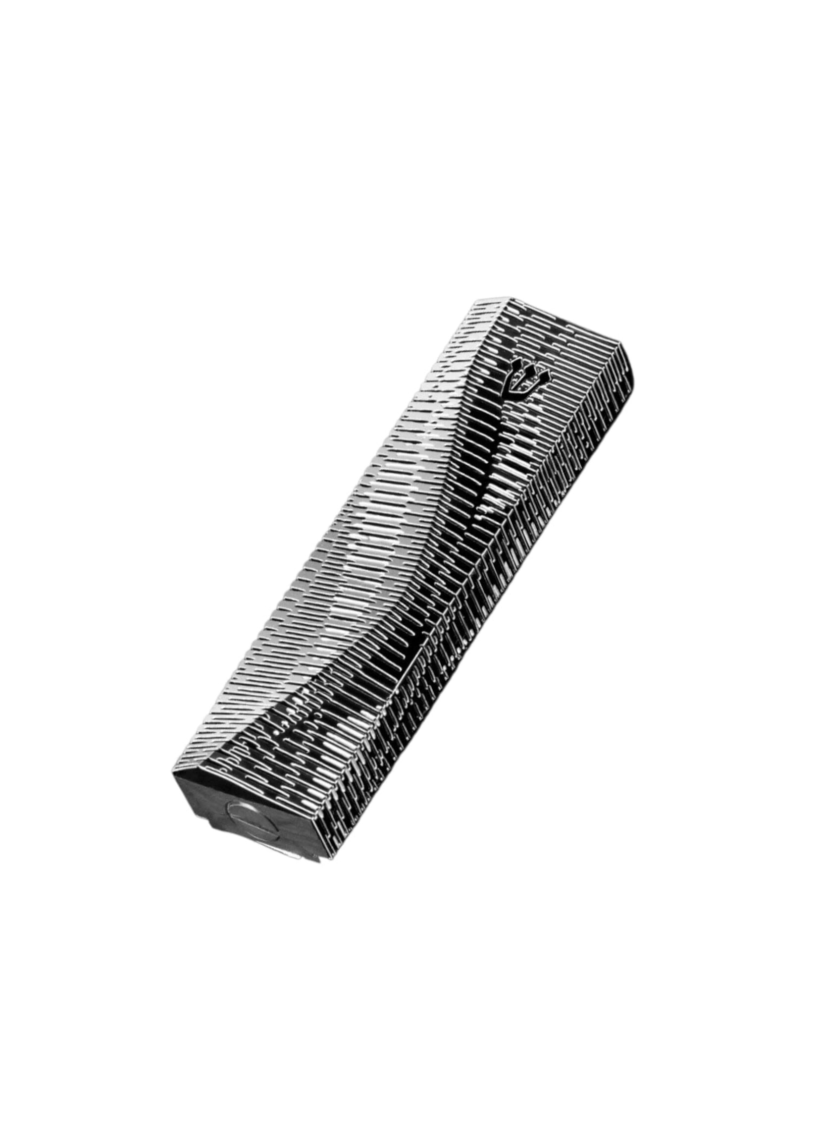MEZUZAH 3D STREAM LINES BLACK 12CM- LAZERCUT STEEL