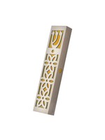 MEZUZAH LASER CUT FLORAL MUSTARD