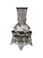 KIDDUSH  FOUNTAIN FILIGREE SILVER PLATE 6 CUP