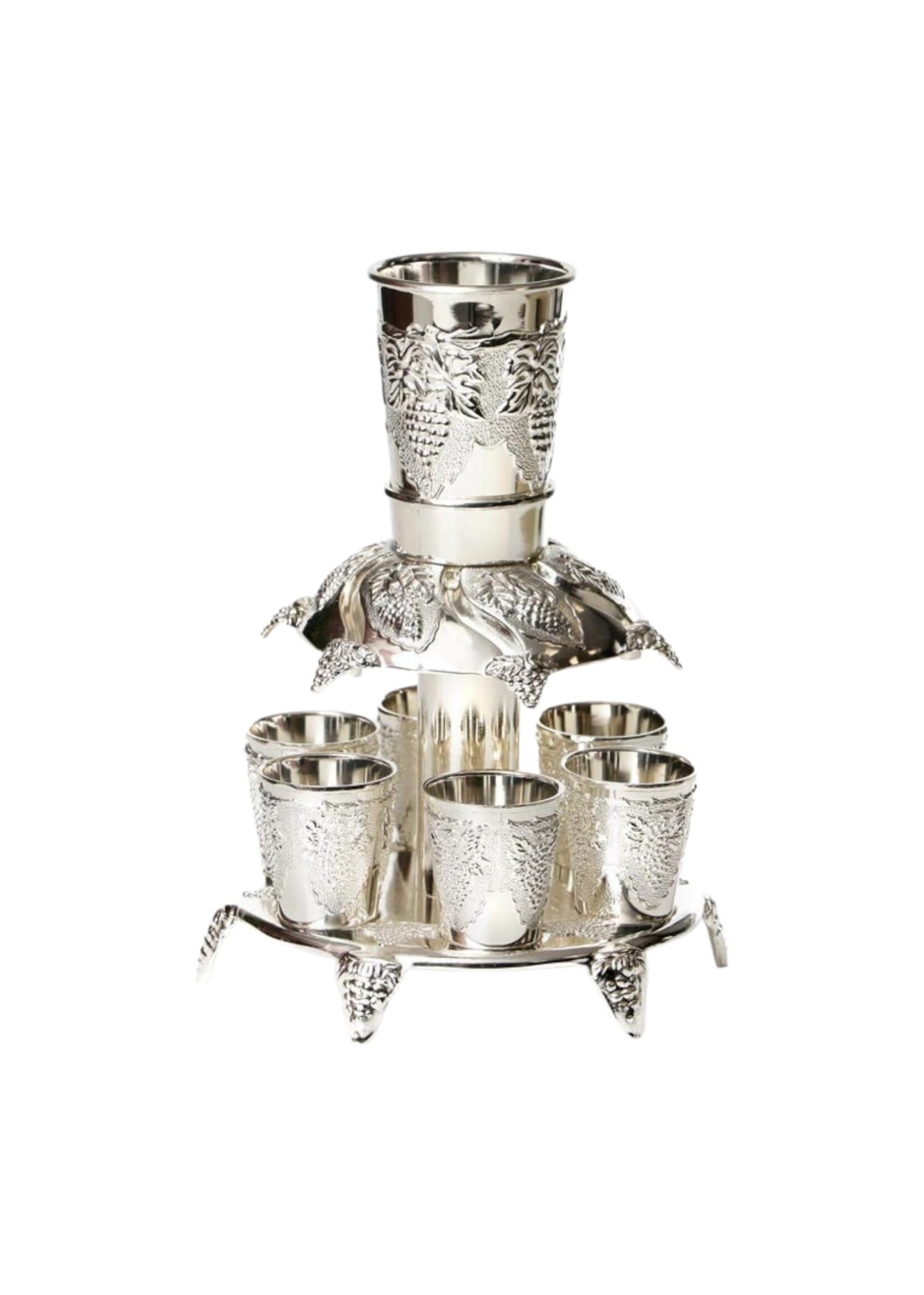 KIDDUSH  FOUNTAIN GRAPES SILVER PLATE 6 CUP