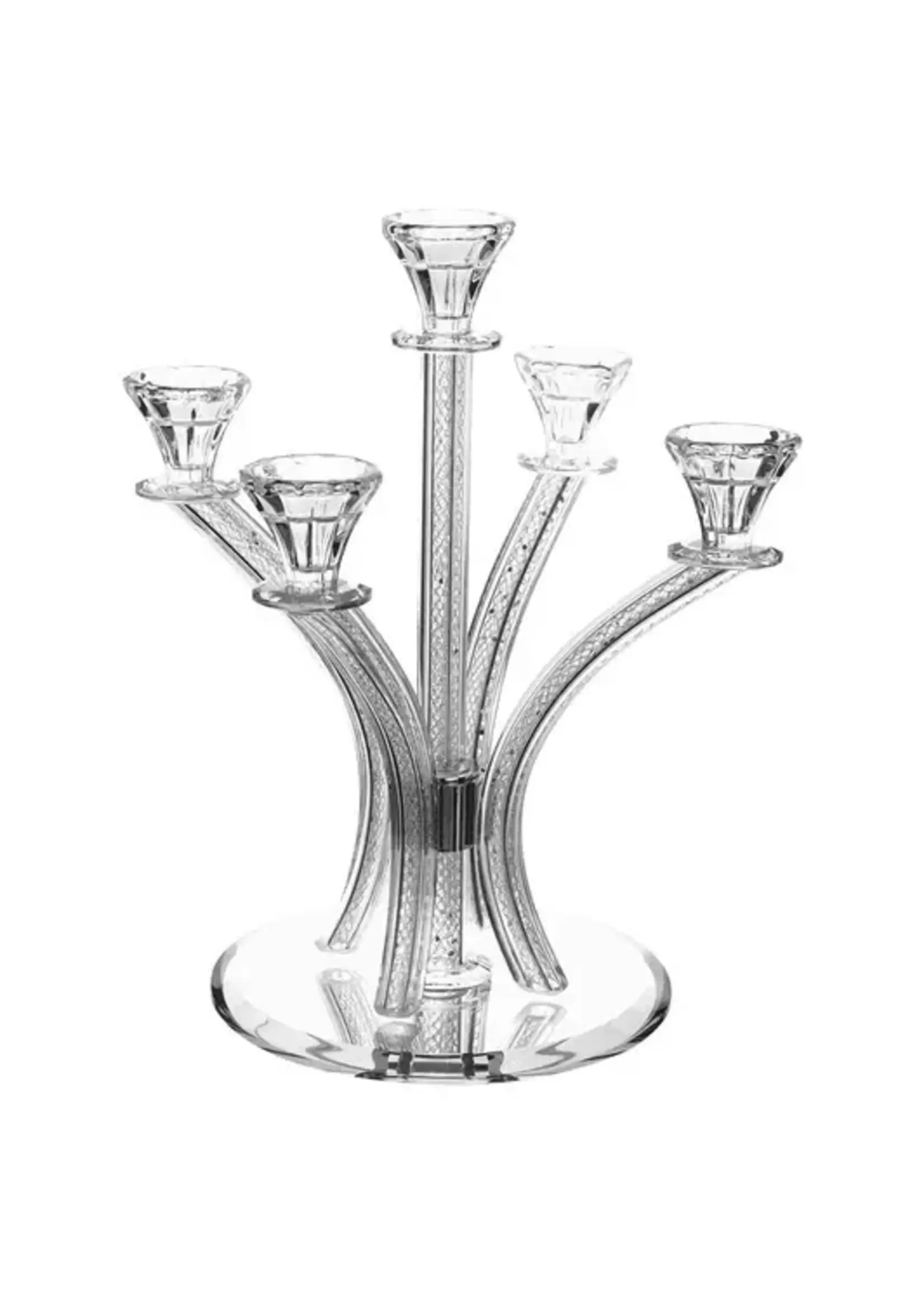 CANDELABRA SILVER MESH 5 BRANCHES