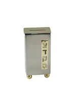 CHARITY BOX STAINLESS STEEL & GOLDEN BALLS - 3.1" x 2" x 5.5"