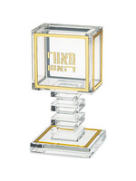 HAVDALAH CANDLE HOLDER ACRYLIC GOLD LETTERING