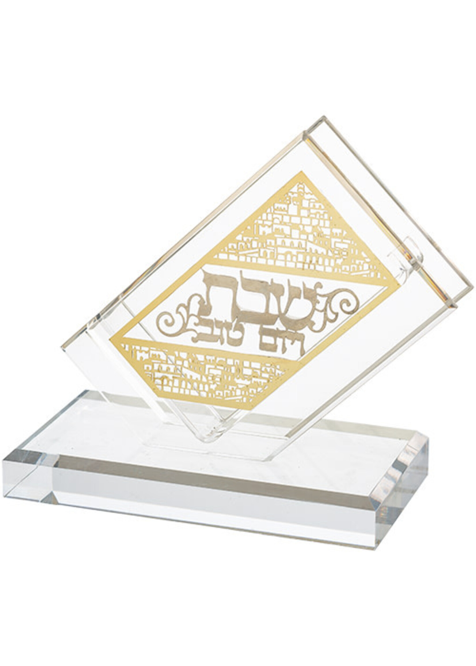 MATCH BOX HOLDER ACRYLIC GOLD LETTERING