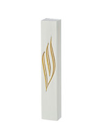 MEZUZAH WHITE POLYRESIN GOLD SHIN 20 CM