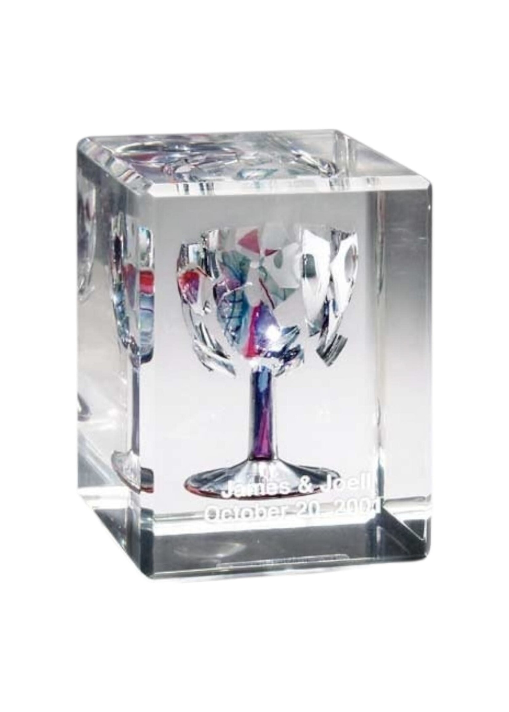 WEDDING GLASS LUCITE RECTANGLE 5.75" X 3.75" X 3.75"