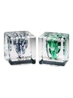 WEDDDING GLASS LUCITE SQUARE 4" X 4" X 4"