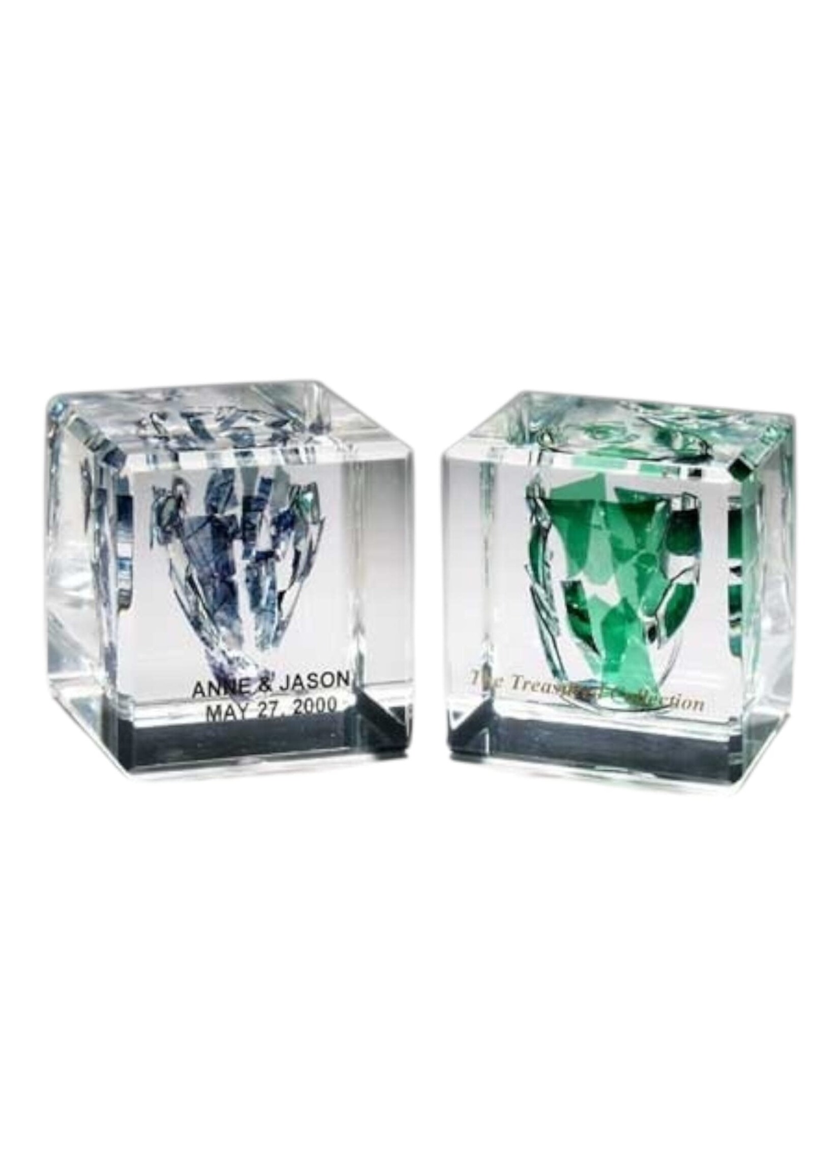 WEDDDING GLASS LUCITE SQUARE 4" X 4" X 4"