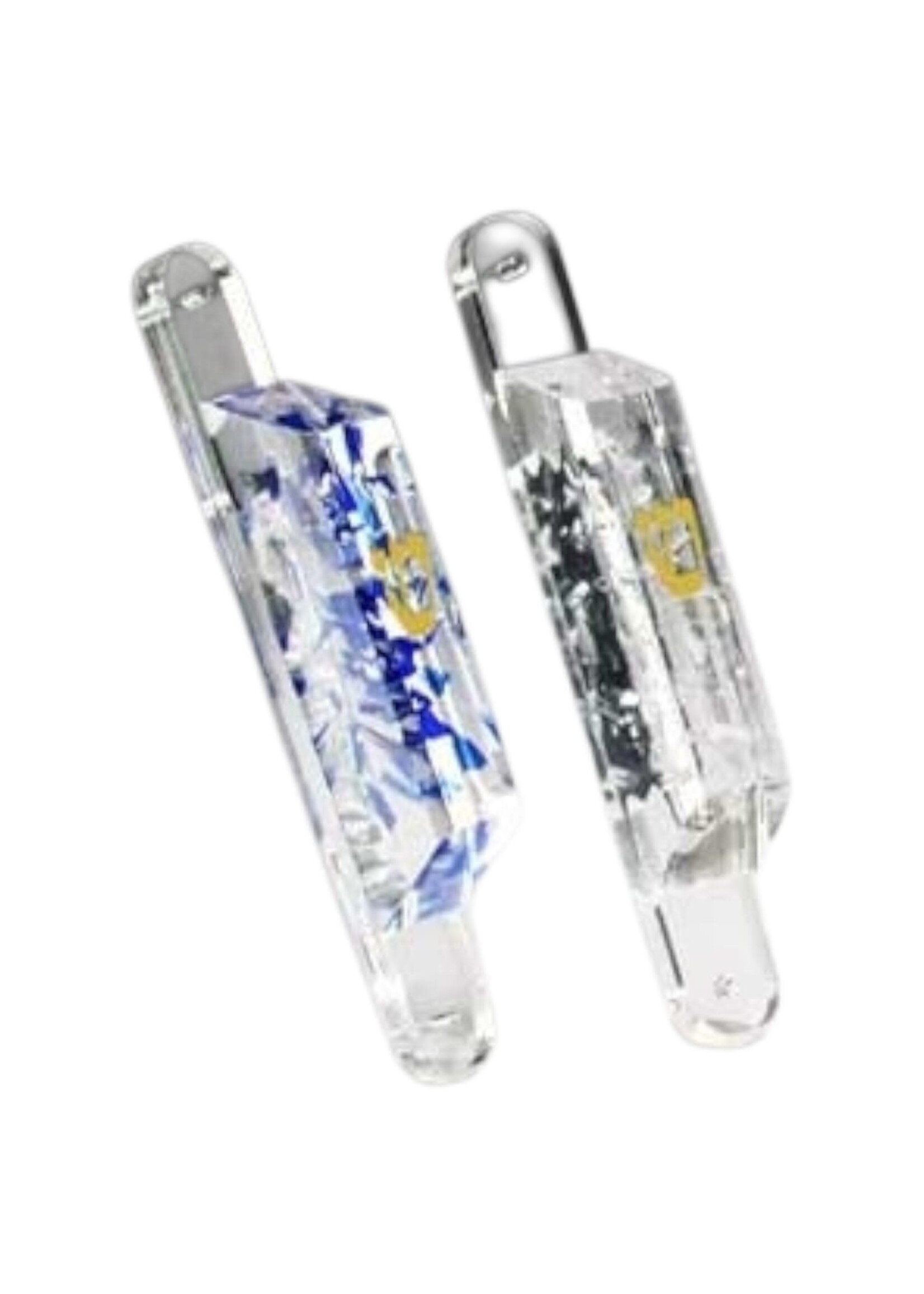 WEDDING GLASS IN LUCITE MEZUZAH WITH GOLD SHIN