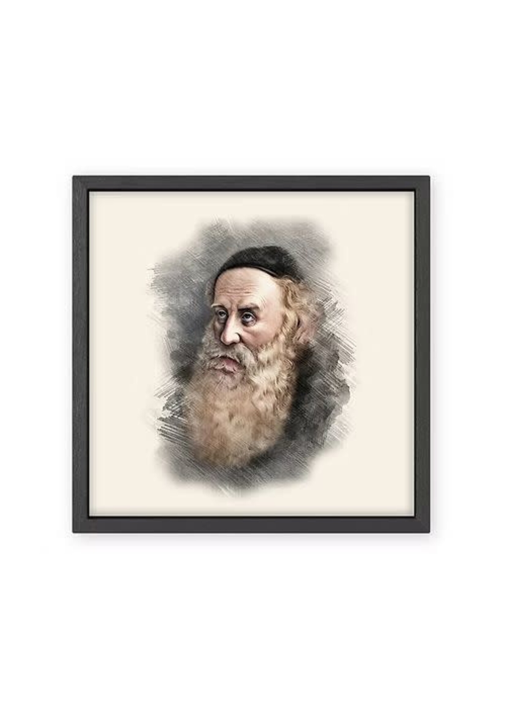 ALTER REBBE COLOR PORTRAIT IN BLACK FRAME  8" X 8"