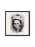 REBETZIN CHAYA MUSHKA SCHNEERSOHN COLOR PORTRAIT IN BLACK FRAME  8" X 8"