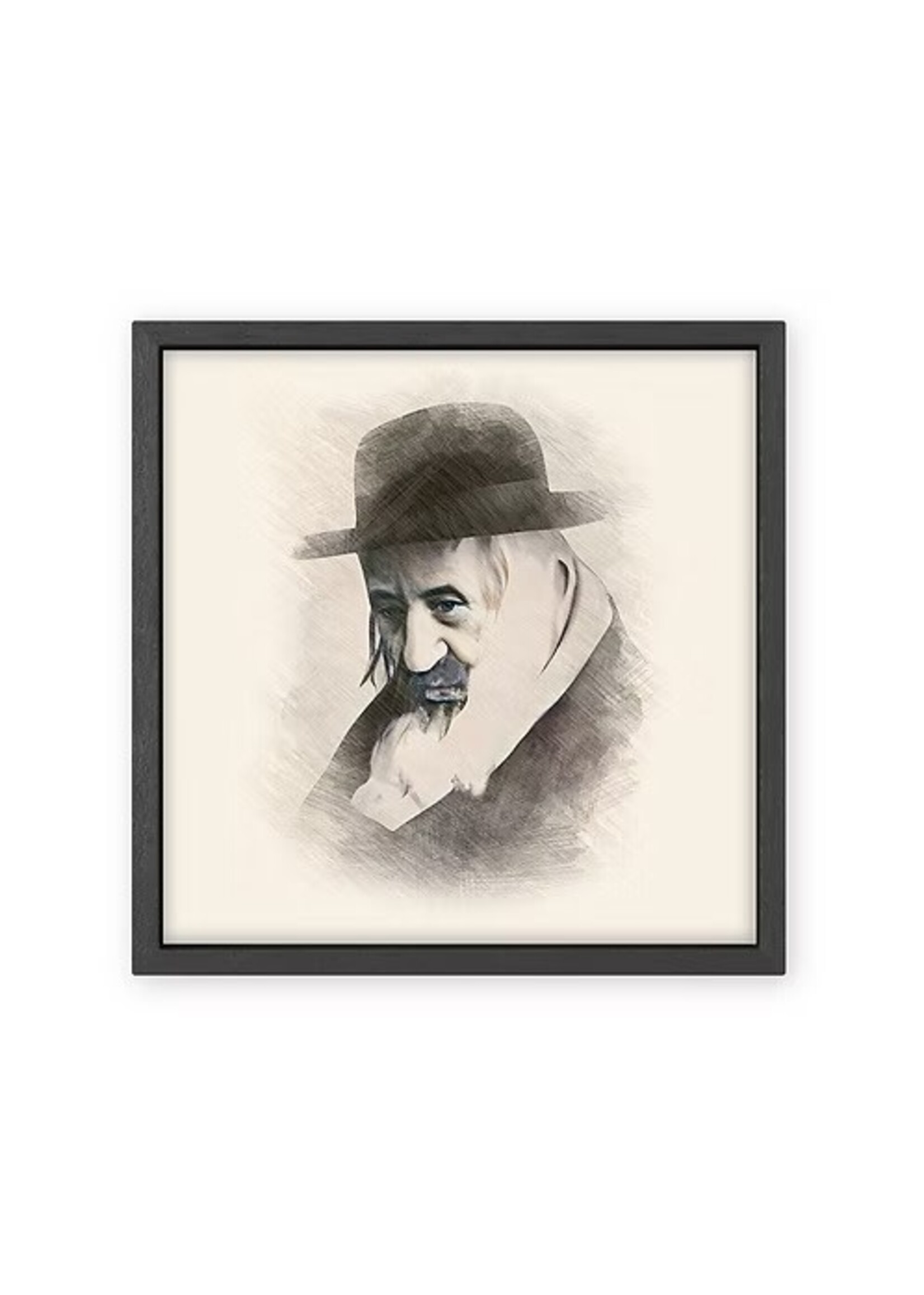 RABBI SHAYA'LA OF KERESTIR COLOR PORTRAIT IN BLACK FRAME  8" X 8"