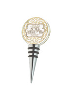 WINE STOPPER CRYSTAL LASER CUT FILIGREE "BOREI PRI HAGEFEN"