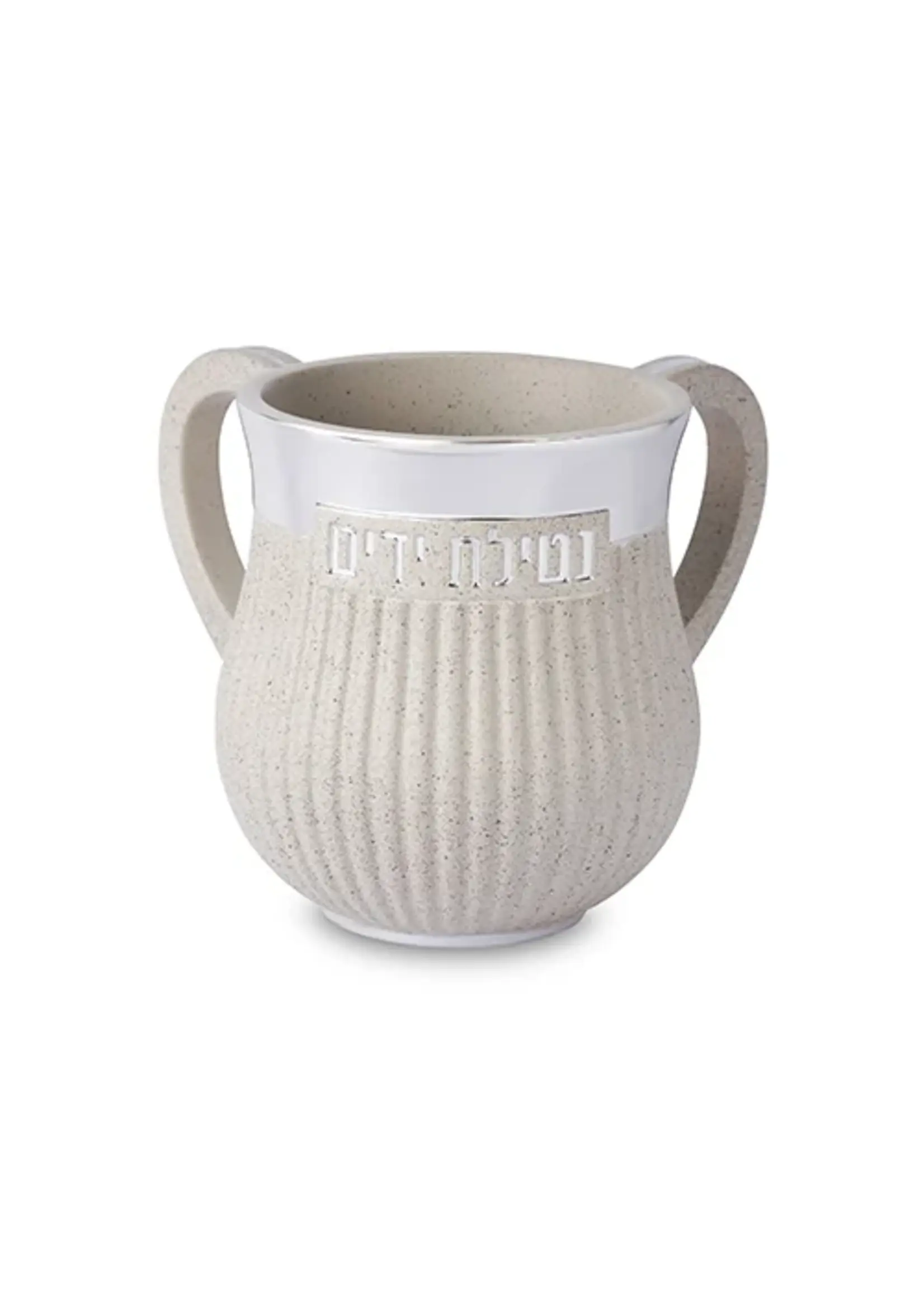 WASH CUP SPECKLED CEMENT  "NETILAT YADAYIM" POLYRESIN