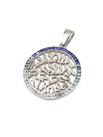NECKLACE CIRCLE SHEMA BLUE GEMSTONES BORDER