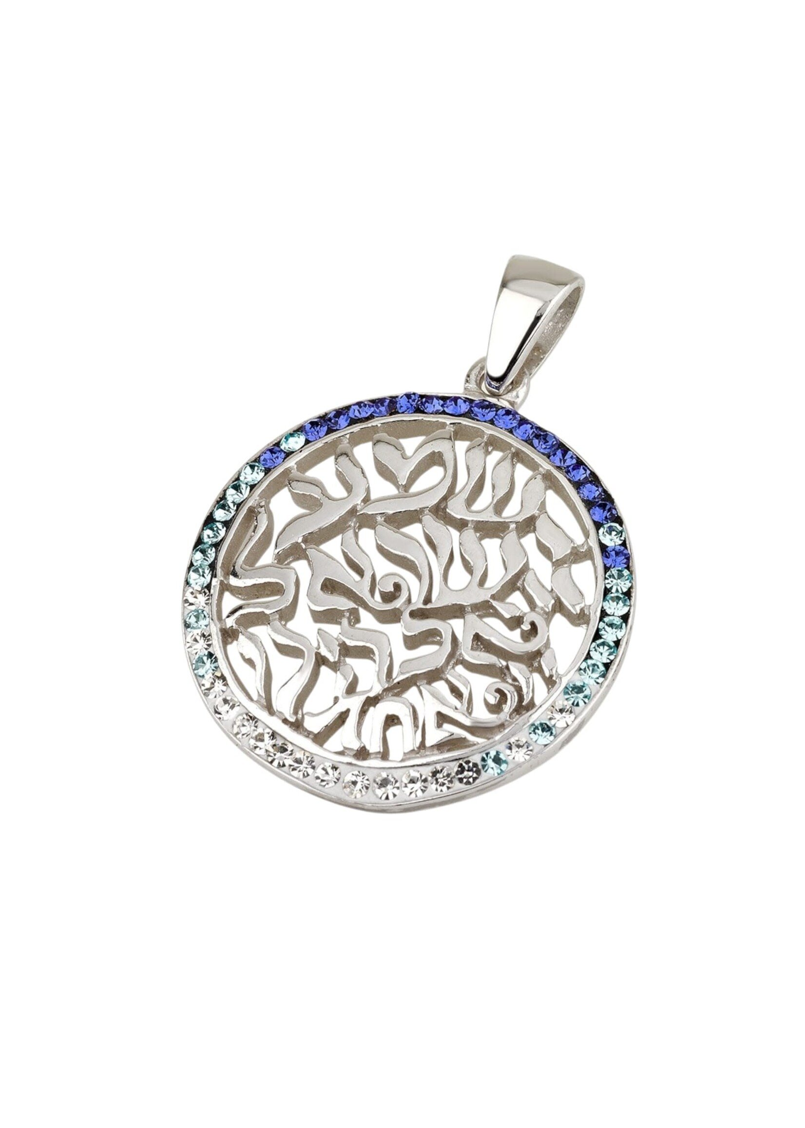 NECKLACE CIRCLE SHEMA BLUE GEMSTONES BORDER