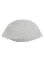 KIPPAH WHITE HANDMADE LARGE KNIT FRIK 24 CM