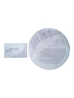 HAFRASHAT CHALLAH COVER SET SILVER ROSES ON WHITE FAUX LEATHER