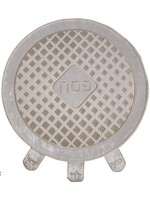 MATZAH COVER GOLD DIAMOND EMBROIDERY CREAM VELVET FAUX LEATHER